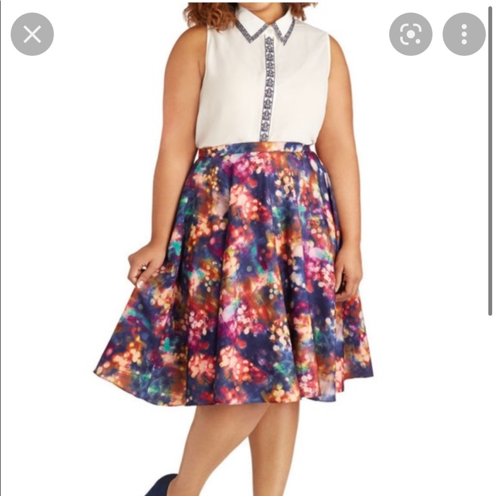 ModCloth Bea & Dot Ikebana For All Lights Skirt 2X